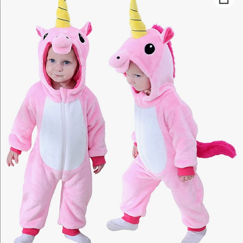 Super cute plush unicorn Halloween costume - pink and purple 18-24 months size.